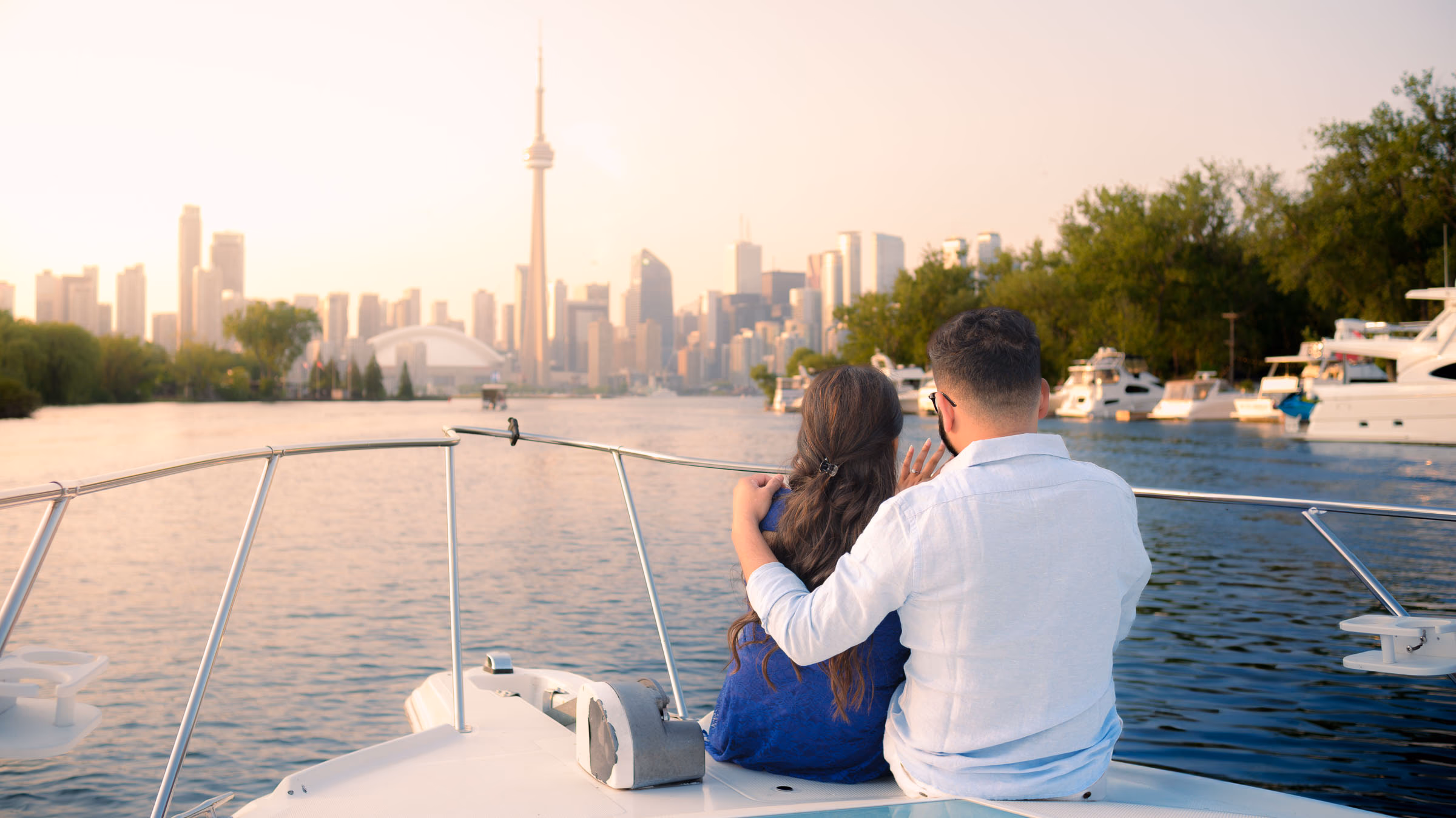 Ayushi and Parth pre-wedding shoot at a Toronto location, wide cinematic landscape by AD Photography