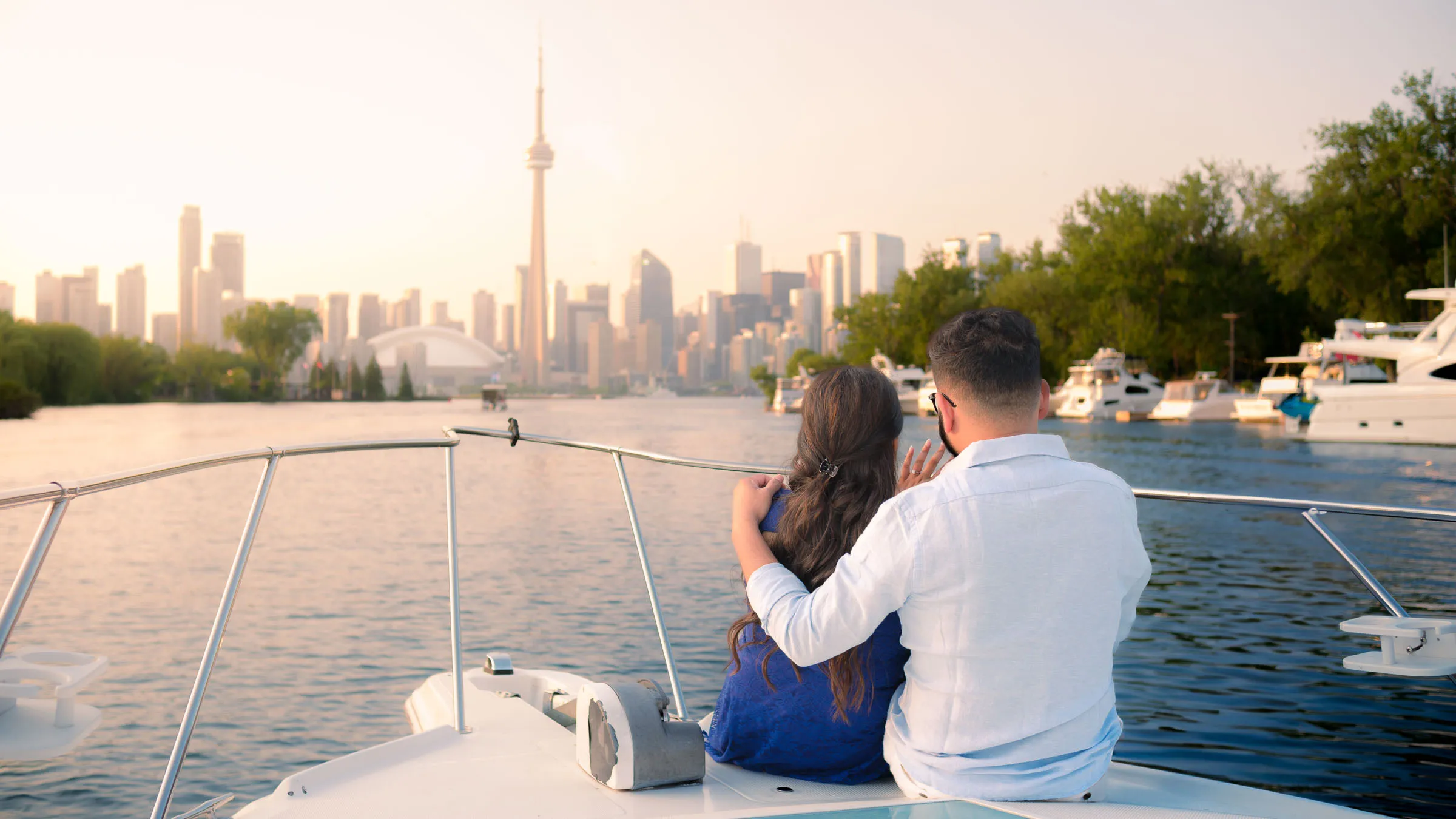 Ayushi and Parth pre-wedding shoot at a Toronto location, wide cinematic landscape by AD Photography